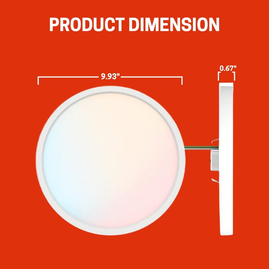 WAWA Lights LED flush mount ceiling light product dimension