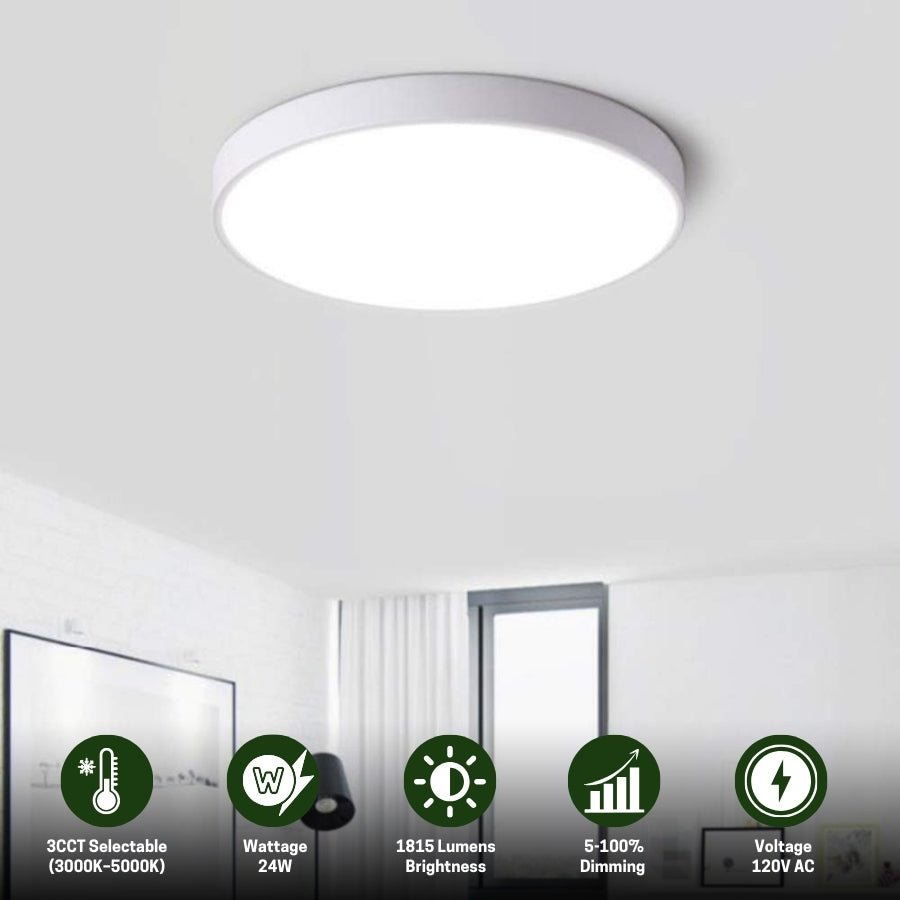 WAWA Lights LED flush mount light 3CCT selectable color temperature