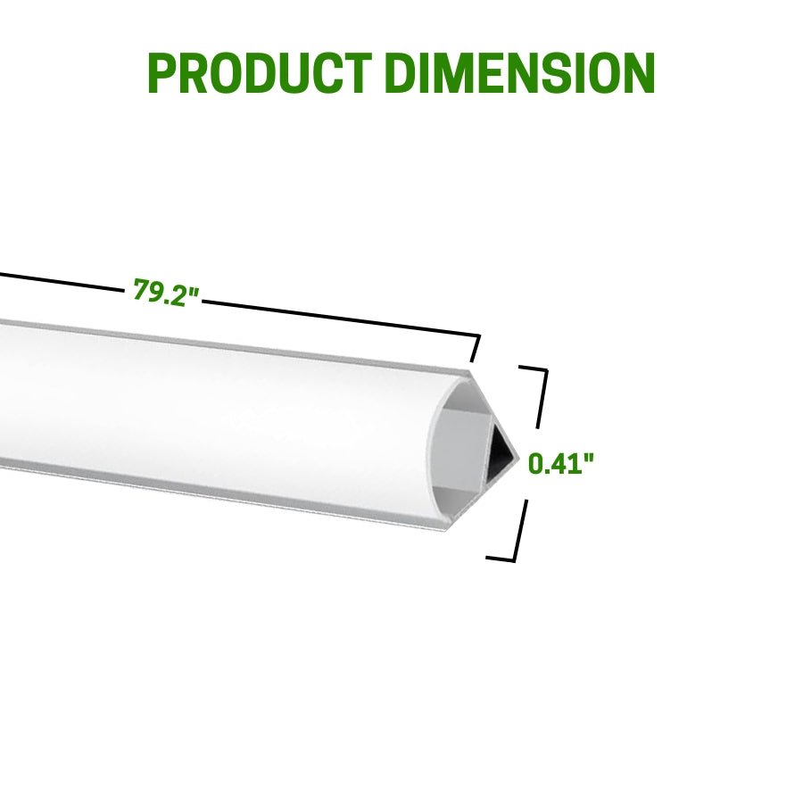 WAWA Lights 6.6FT V-Shape LED Aluminum Channel with Curved Milky Diffuser, Corner Kit Included