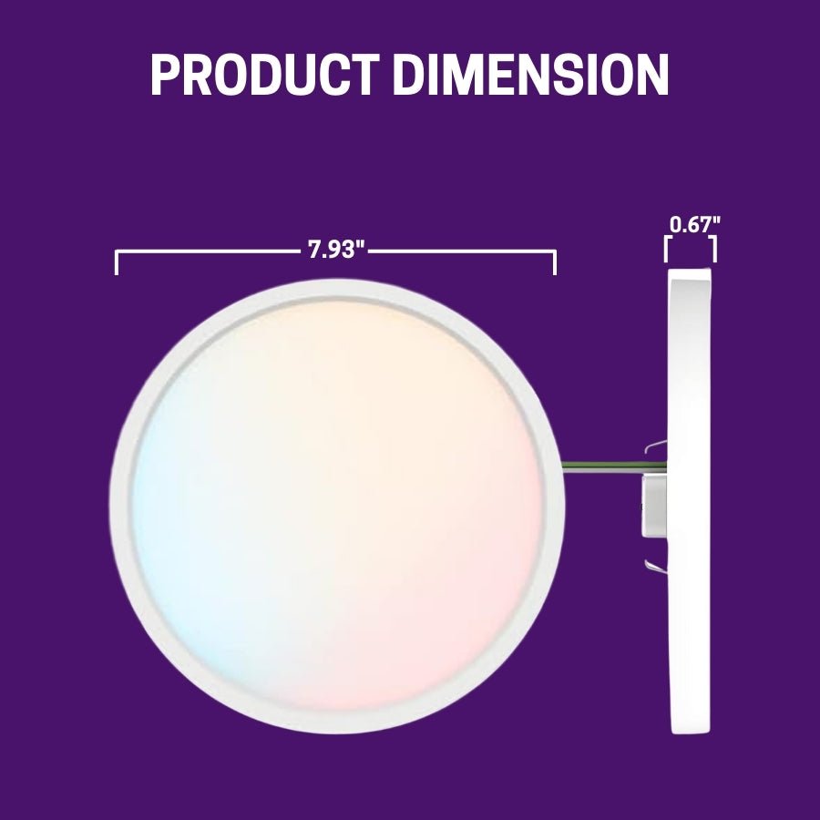 WAWA Lights 7-Inch LED Surface Disk Light, 15W, 1,000 Lumens, 5CCT, Dimmable, Wet Location, ETL