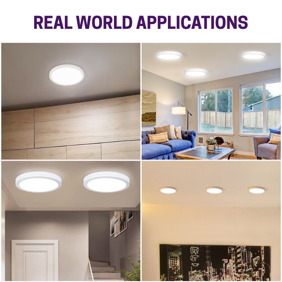 WAWA Lights 7-Inch LED Surface Disk Light, 15W, 1,000 Lumens, 5CCT, Dimmable, Wet Location, ETL