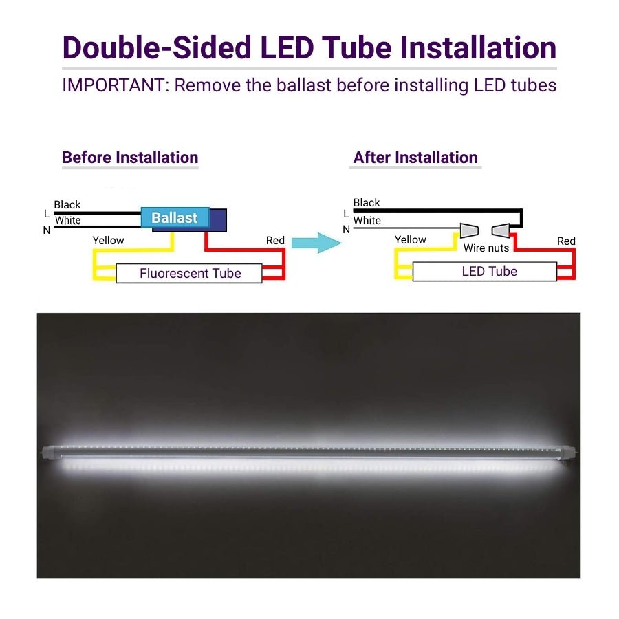 WAWA Lights LED tube installation 3ft tube