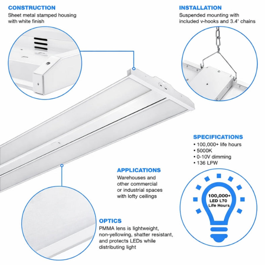 WAWA Lights Linear high bay LED lighting 400W