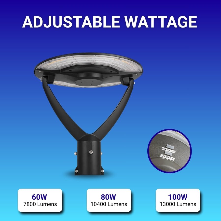 WAWA Lights Outdoor Post lamp light fixture adjustable wattage options