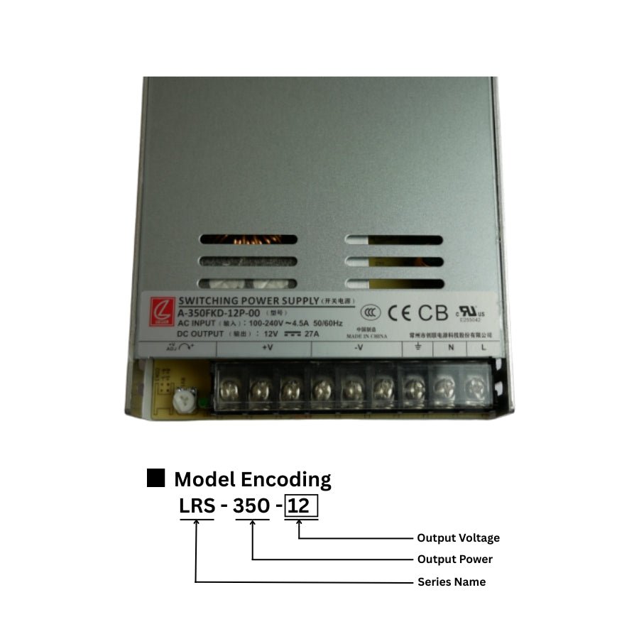 WAWA Lights LRS-350-12 350W 12V Switching Power Supply, 29A, UL/CE/RoHS, Single Output