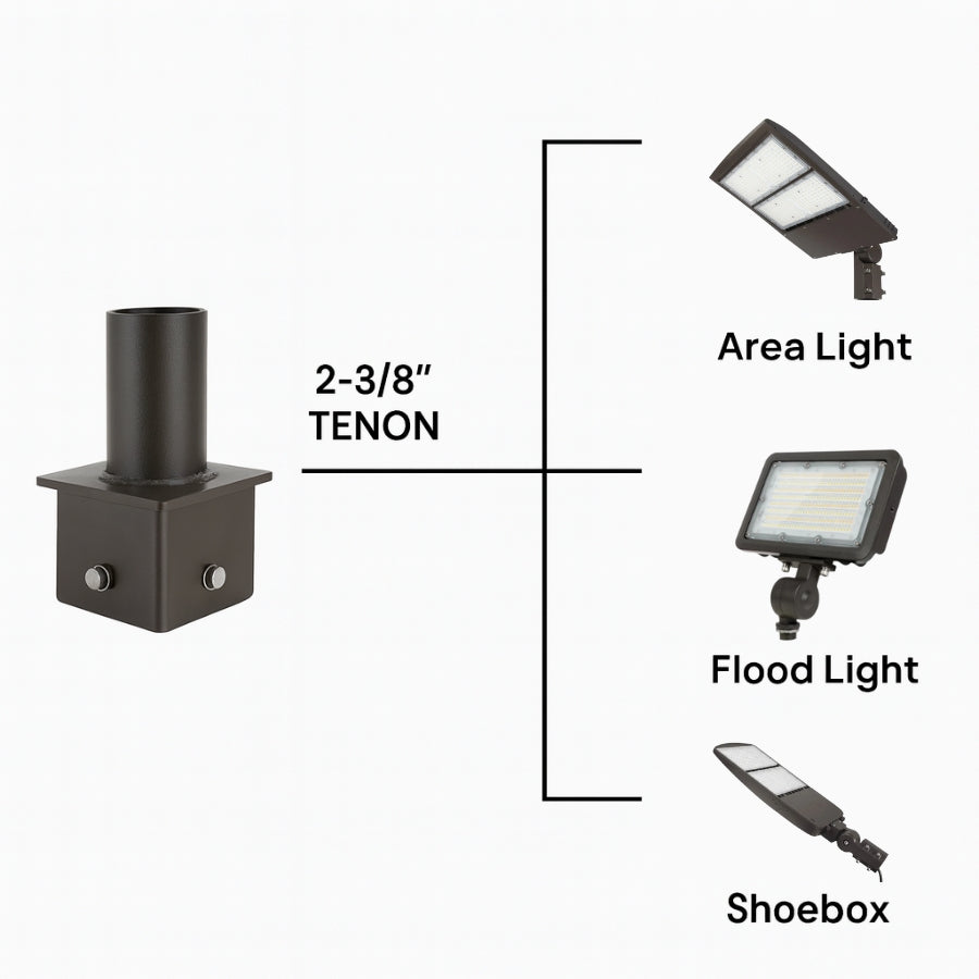 WAWA Lights Square pole tenon adapter