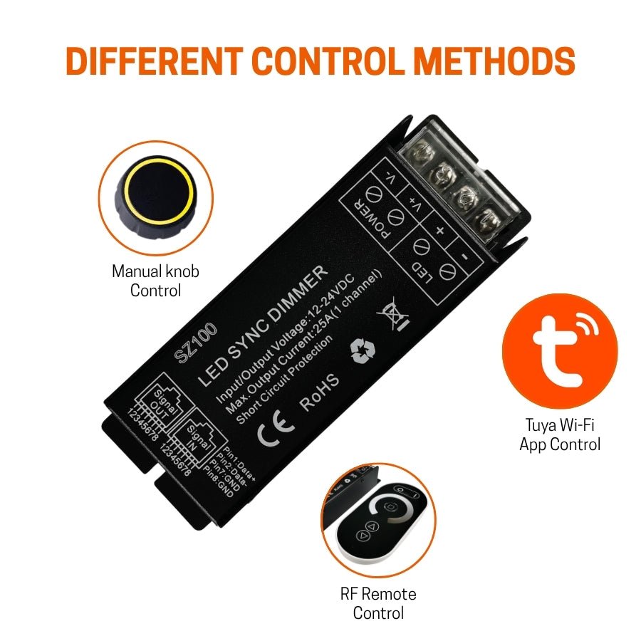 WAWA Lights Sz100 LED sync dimmer diiferent control methods
