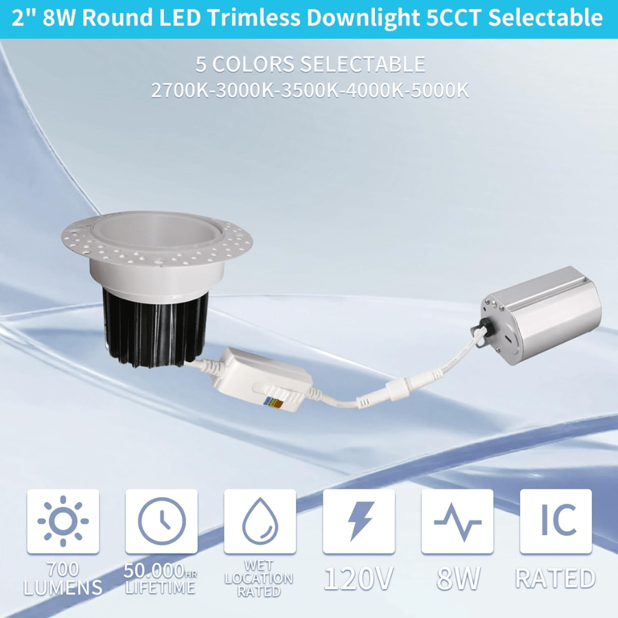 WAWA Lights Trimless recessed LED downlights 120V