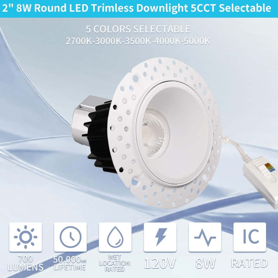 WAWA Lights Trimless recessed LED downlights 8W