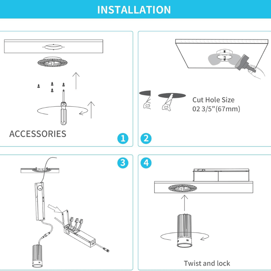 WAWA Lights Trimless recessed LED downlights installation