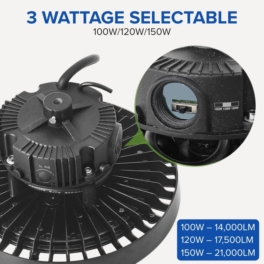 WAWA Lights UFO high bay light wattage selectable