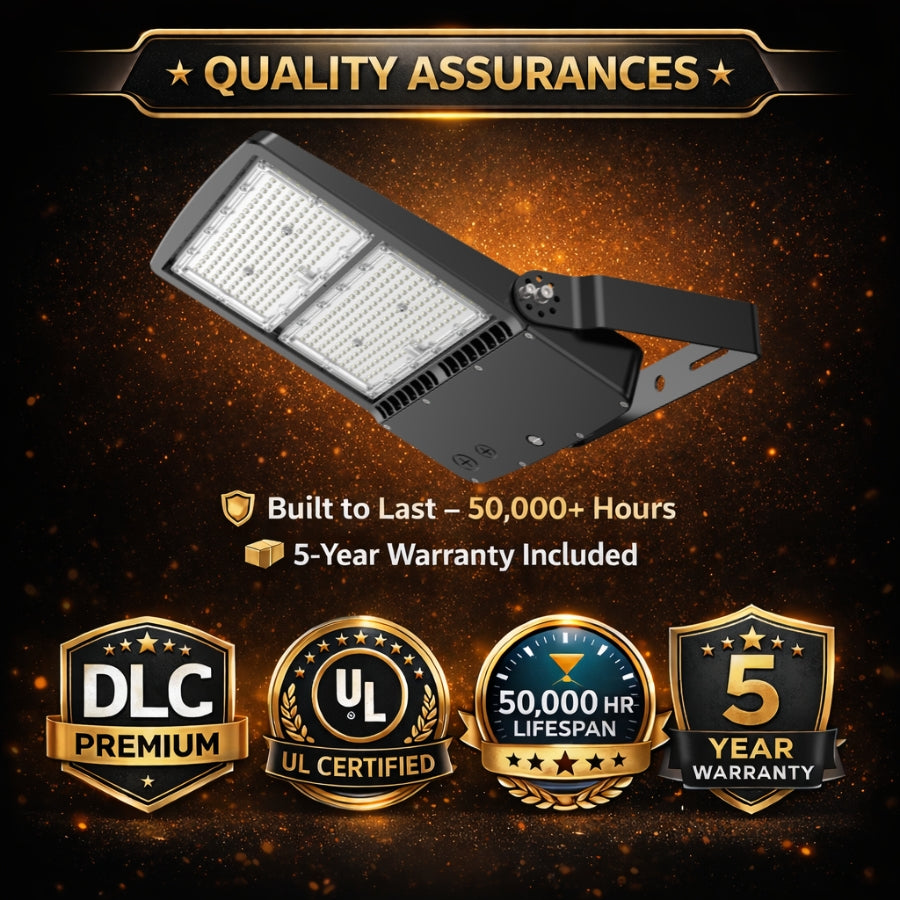 WAWA Lights 300W LED area flood light DLC premium UL certified 5 year warranty