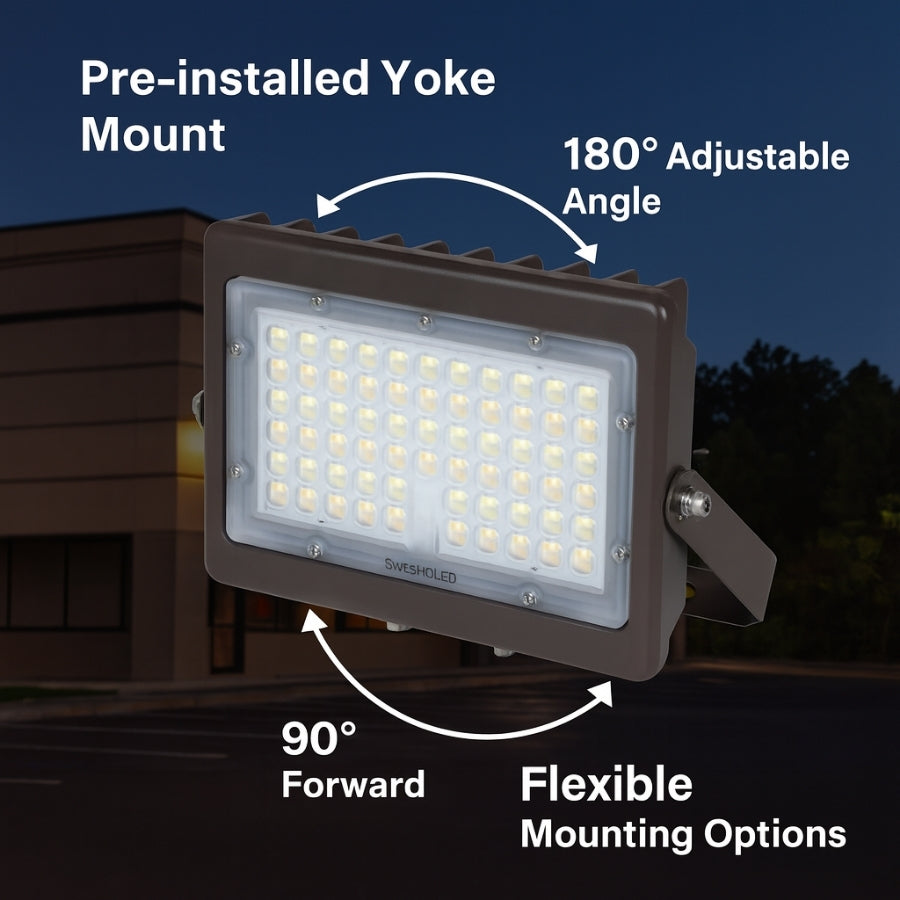 WAWA Lights LED flood light 180 degree adjustable yoke mount bracket