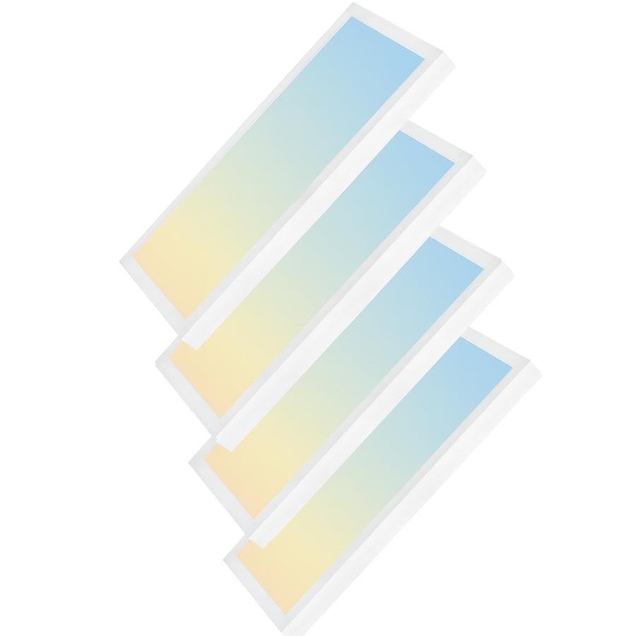 WAWA Lights 4-pack 1x2 FT LED Flat Panel Light Surface Mount
