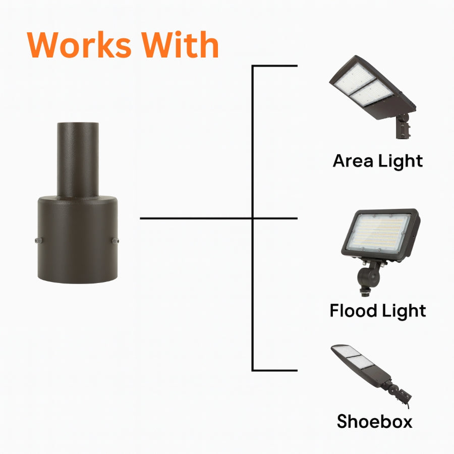 WAWA Lights 4 square pole tenon adapter