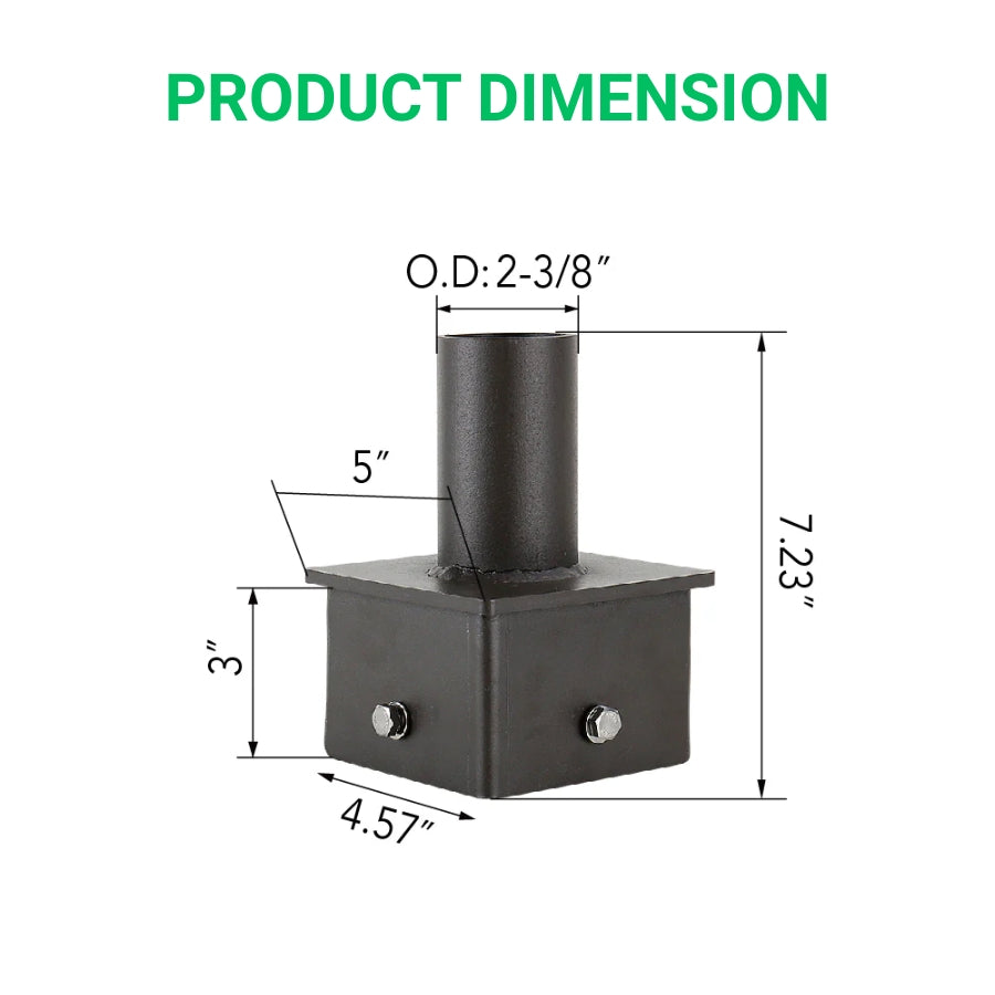 WAWA Lights 5 round pole tenon adapter