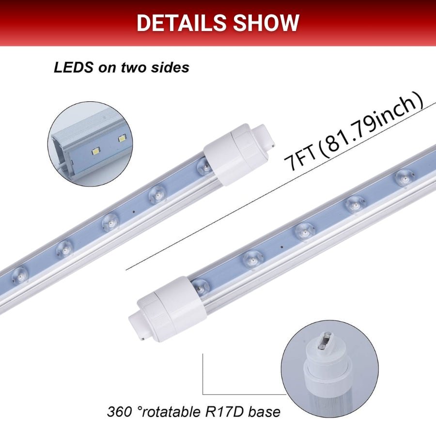 WAWA Lights 7FT LED tube lights 48W waterproof