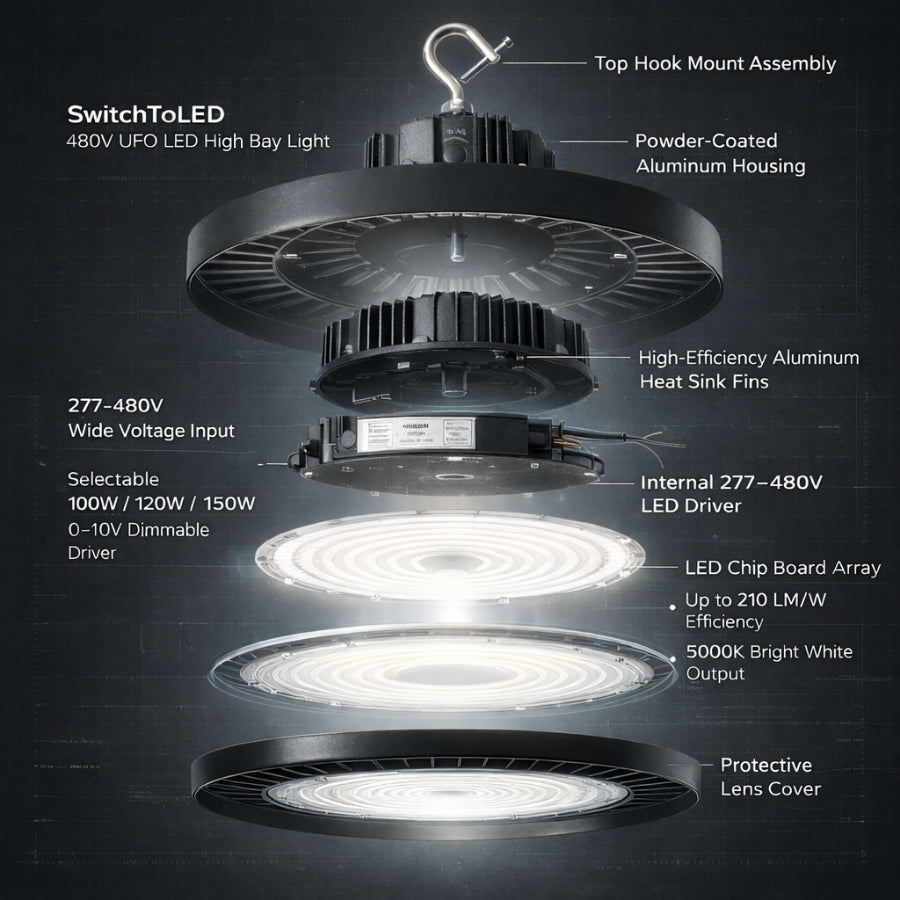 WAWA Lights UFO high bay light 150W